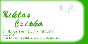 miklos csipka business card